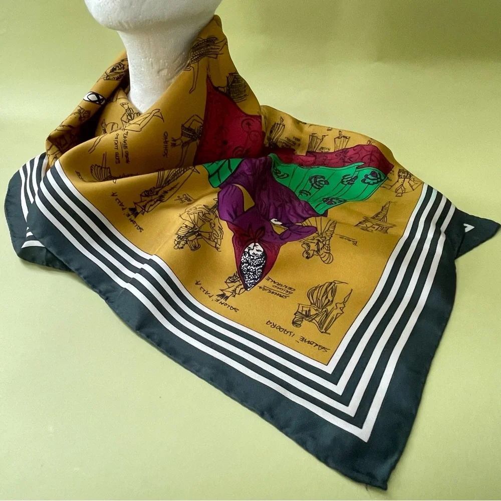 Vintage 80’s multicolored Gianni Versace silk scarf